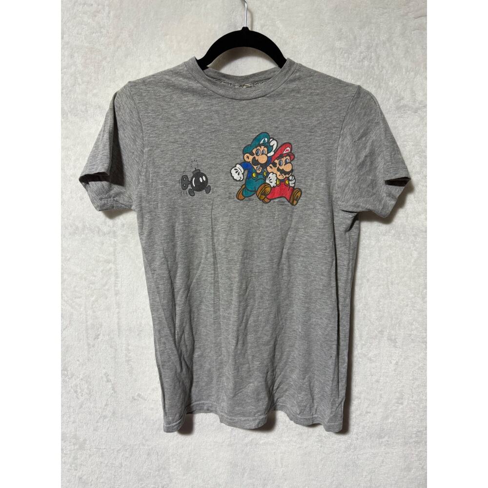 Vintage Bay Island Sportswear Nintendo Mario Bros Gray Shirt Size S